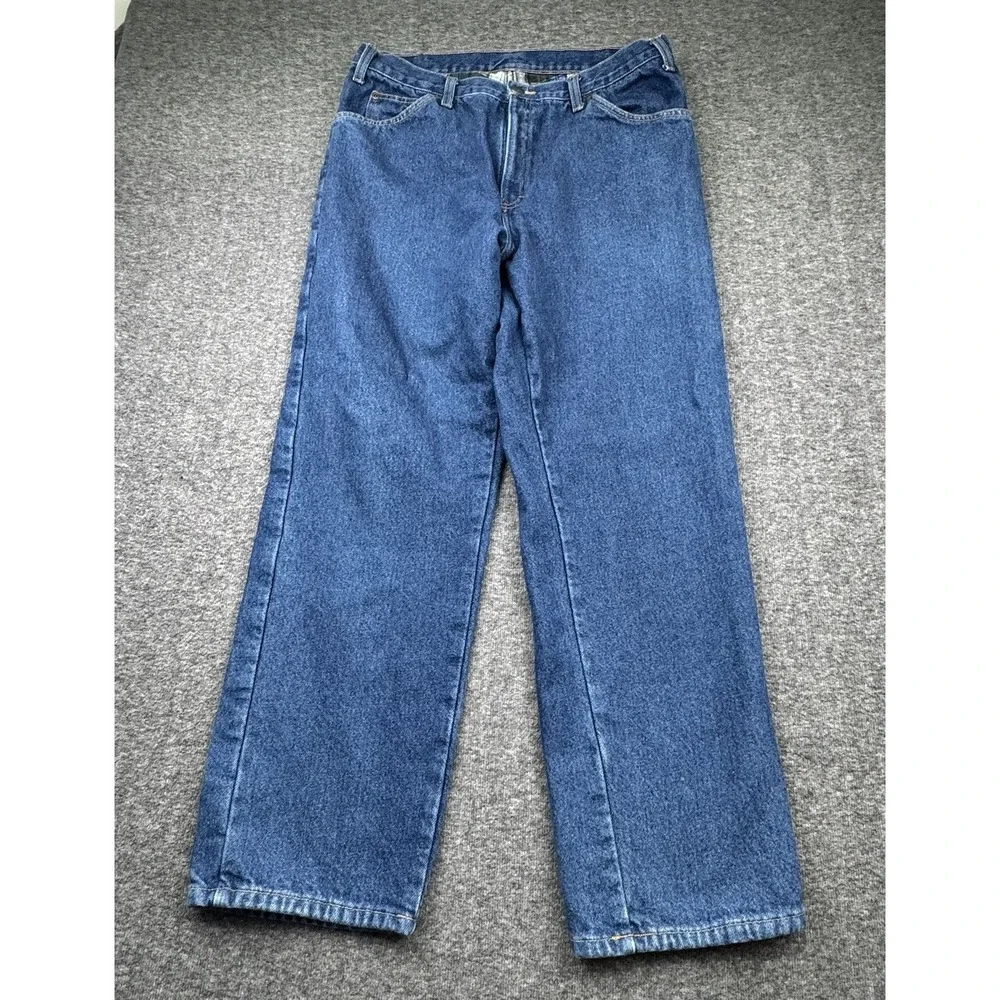 Dickies Jeans Flannel Lined‎ Relaxed Straight Jeans Mens Sz 34x30 Lumberjack